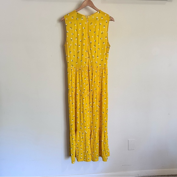 Kate Spade Yellow Sleeveless Dainty Bloom Tiered Maxi Dress 14 - Picture 6 of 6